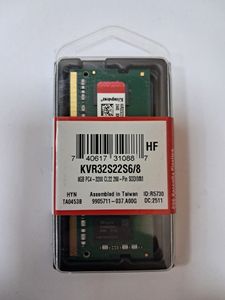 01-200575101: Kingston 8gb so-dimm ddr4 3200mhz kvr32s22s6/8