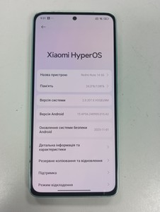 Б/в Мобільний телефон Xiaomi redmi note 14 5g 6/128gb 01-200930557
