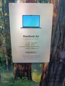Б/в Ноутбук Apple macbook air 15" m3 2024 01-201041633