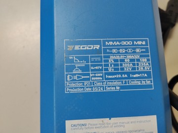 Б/в Зварювальний апарат Zegor mma-300 mini 01-201112959