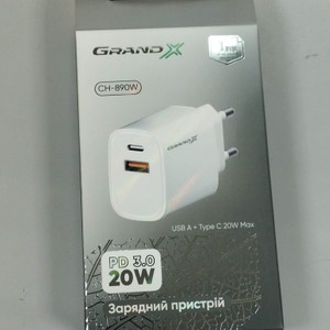 Б/в Зарядний блок Grand-X ch-890w usb+type-c 01-201152517