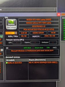 Б/у Ноутбук Asus 16/core i5-13450hx ddr5/16gb ddr5/hdd *відсутній/ssd 512 gb/geforce rtx4050 6gb 01-200831445