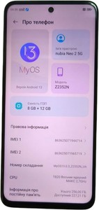 Б/в Мобільний телефон Zte nubia neo 2 5g 8/256gb 01-200880747