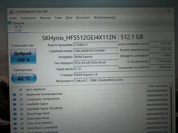 Б/у Ноутбук Lenovo 16/core i5-13420h ddr5/16gb ddr5/hdd *відсутній/ssd 512 gb/*інтегрована 01-200932301