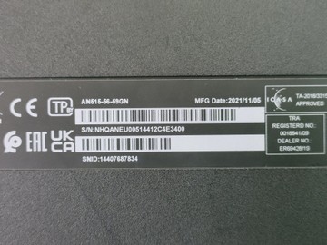 Б/в Ноутбук Acer 15/core i5-11300h ddr4/8gb ddr4/hdd *відсутній/ssd 512 gb/geforce rtx3050 4gb 01-200984888