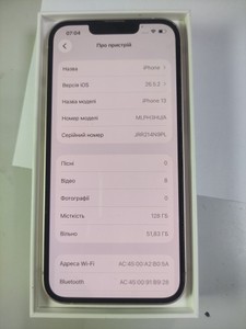Б/в Мобільний телефон Apple iphone 13 128gb 01-201081371