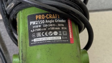 Б/в Кутова шліфмашина Procraft pw-2150 01-200948712