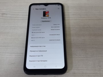 Б/у Мобільний телефон Samsung galaxy a14 sm-a145f 4/64gb 01-200954197