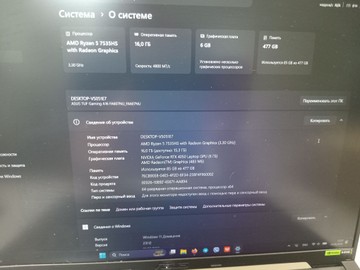 Б/в Ноутбук Asus 15/ryzen 5 7535hs ddr5/16gb ddr5/hdd *відсутній/ssd 512 gb/geforce rtx4050 6gb 01-201079901
