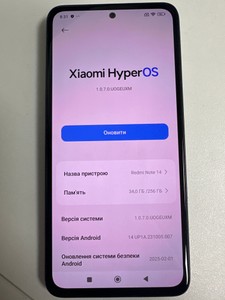 Б/в Мобільний телефон Xiaomi redmi note 14 8/256gb 01-201177364
