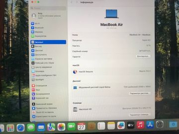 Б/в Ноутбук Apple macbook air 13,6" m2 2022 01-200814992