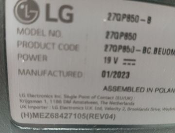 Б/у Монитор Lg 27gp850-b 01-200834904