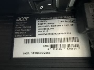 Б/у Монитор Acer b226wl 01-200906397