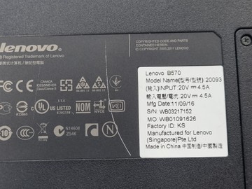 Б/в Ноутбук Lenovo 15/core i3 2330m ddr3/8gb ddr3/hdd *відсутній/ssd 120 gb/geforce 410m 01-200962994
