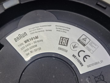 Б/в Електрочайник Braun wk101ai / wk1100 01-201090592