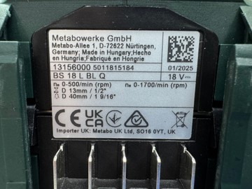 Б/в Шурупокрут Metabo bs 18 l bl q 1акб 2ah зп 01-200933707