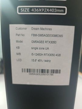 Б/в Ноутбук Dream Machines 15/core i5-12450h ddr5/16gb ddr5/hdd *відсутній/ssd 960 gb/geforce rtx3050 4gb 01-201048183