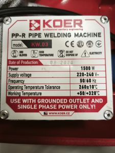 Б/у Паяльник для труб Koer kw.set-03 01-200799670
