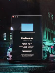 Б/в Ноутбук Apple macbook a3114/15.3/m3/8 gb/256 gb/10 core gpu retina 01-200814518