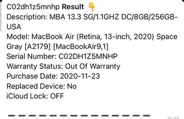 Б/в Ноутбук Apple macbook air 13" 2020 a2179 core i3 1,1ghz/ram8gb/ssd256gb/intel iris plus graphics 01-200871081