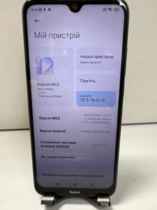 Б/у Мобільний телефон Xiaomi redmi note 8t 3/32gb 01-200906746