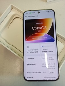 Б/у Мобільний телефон Oppo reno16 5g 12/256gb 01-201178381