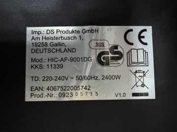 Б/в Аерофритюрниця Gourmetmaxx hic-af-9001dg 01-200913783