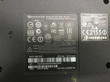 Б/в Ноутбук Packard Bell 15/celeron n2840 ddr3/4gb ddr3/hdd 500 gb/ssd *відсутній/*інтегрована 01-201022715
