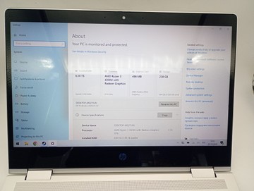 Б/в Ноутбук Hp 13/ryzen 3 4300u ddr4/8gb ddr4/hdd *відсутній/ssd 256 gb/*інтегрована 01-201167359