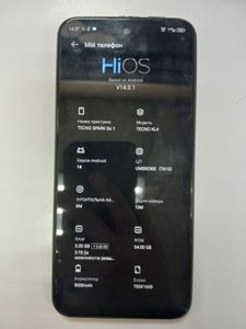 Б/в Мобільний телефон Tecno spark go 1 kl4 3/64gb 01-200814971
