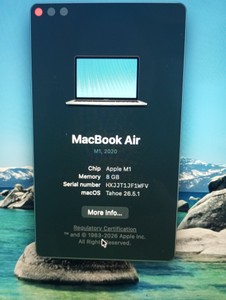 Б/в Ноутбук Apple makbook air 13,3"/apple m1/ram8gb/ssd256gb/7core gpu 01-201042579