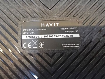 Б/в Клавіатура Havit kb907l 01-201155026