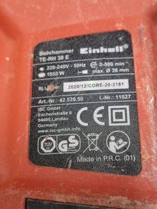 01-200619220: Einhell te-rh 38 e