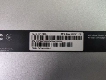 Б/в Ноутбук Acer 15/ryzen 7 5825u ddr4/32gb ddr4/hdd *відсутній/ssd 1000 gb/*інтегрована 01-200950517