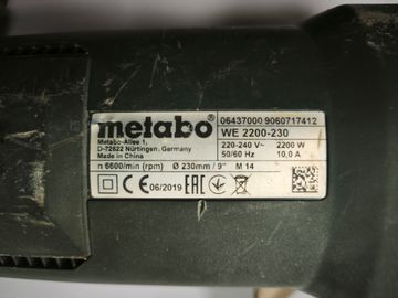 Б/в Кутова шліфмашина Metabo we 2200-230 01-200861332