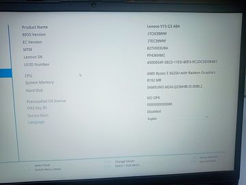 Б/в Ноутбук Lenovo 15/ryzen 5 5625u ddr4/8gb ddr4/hdd *відсутній/ssd 256 gb/*інтегрована 01-200913821