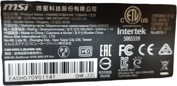 Б/в Монітор Msi optix g241vc 01-201003550