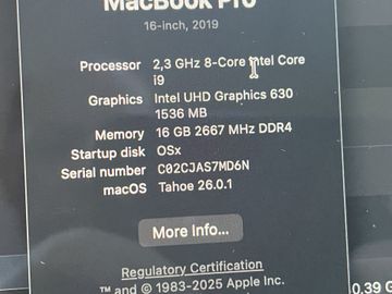 Б/у Ноутбук Apple macbook pro 16" 2019 a2141 core i9 2,4ghz/ram16gb/ssd1tb/amd radeon pro 5500m 4gb 01-200814583
