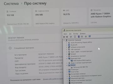 Б/в Ноутбук Asus 15/ryzen 7 5800h ddr4/16gb ddr4/ssd 1000 gb/*інтегрована 01-200828864