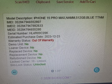 Б/в Мобільний телефон Apple iphone 15 pro max 512gb esim 01-200990045