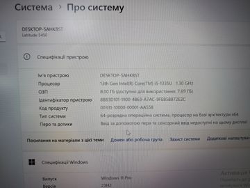 Б/у Ноутбук Dell 14/core i5-1335u ddr5/8gb ddr5/ssd 256 gb/*інтегрована 01-200831142