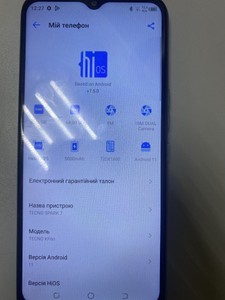 Б/в Мобільний телефон Tecno spark 7 kf6n 4/64gb 01-201003555