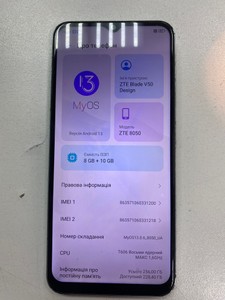 Б/у Мобільний телефон Zte blade v50 design 8/256gb 01-201098267