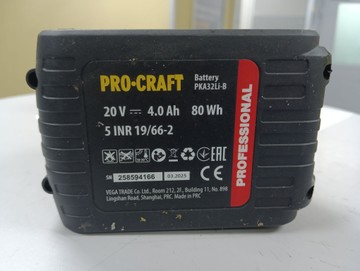 Б/в Пила ланцюгова Procraft pka32li + акб та зп 01-200965583