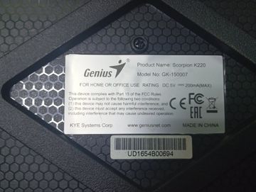 01-200753172: Genius scorpion k220