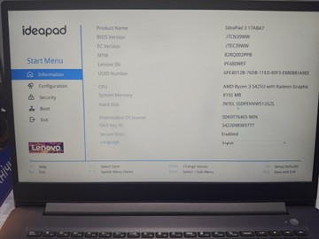 Б/в Ноутбук Lenovo 17/ryzen 3 5425u ddr4/8gb ddr4/hdd *відсутній/ssd 512 gb/*інтегрована 01-201002051