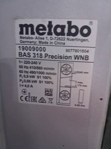 Б/в Стрічкопильний верстат Metabo bas 318 01-200998794