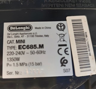 Б/в Кавоварка Delonghi ec 685.m 01-201033656
