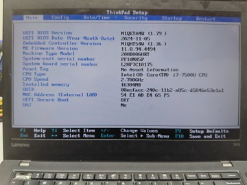 Б/в Ноутбук Lenovo 14/core i7 7500u ddr3/16gb ddr3/hdd 500 gb/ssd *відсутній/*інтегрована 01-201063725