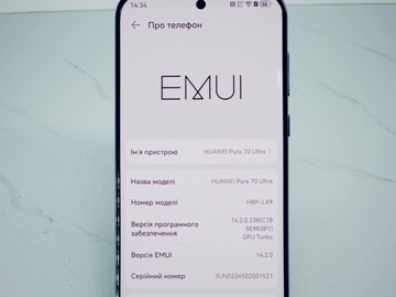 Б/в Мобільний телефон Huawei pura 70 ultra 16/512gb 01-200975470